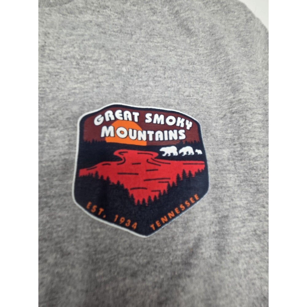 Great Smoky Mountains Gray 2 Sided Shirt Size M Medium Graphic Print Bears - Picture 13 of 15
